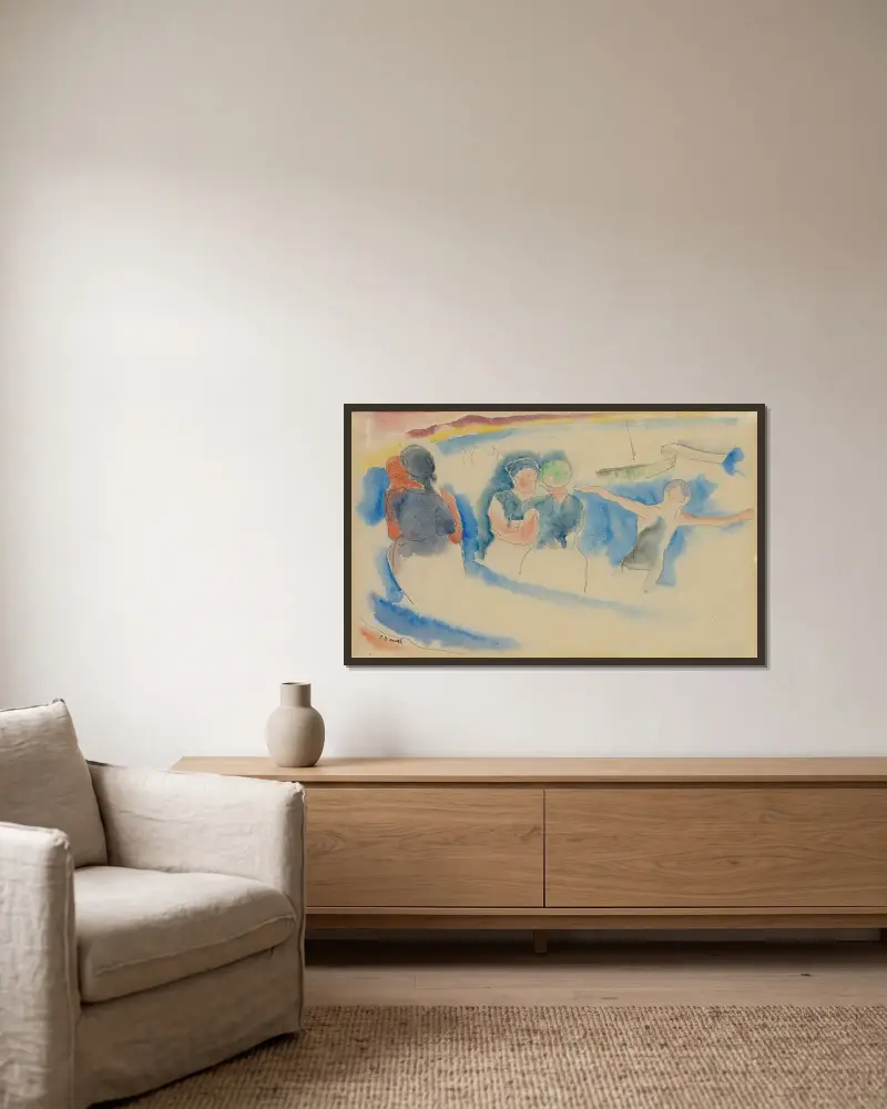 Badestrand von Charles Demuth gerahmt an einer Wand