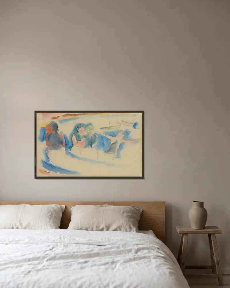 Badestrand von Charles Demuth gerahmt an einer Wand