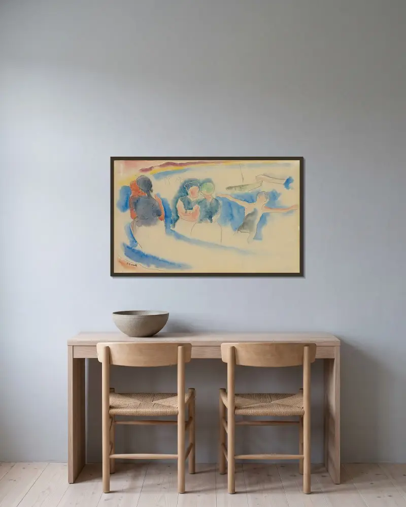 Badestrand von Charles Demuth gerahmt an einer Wand