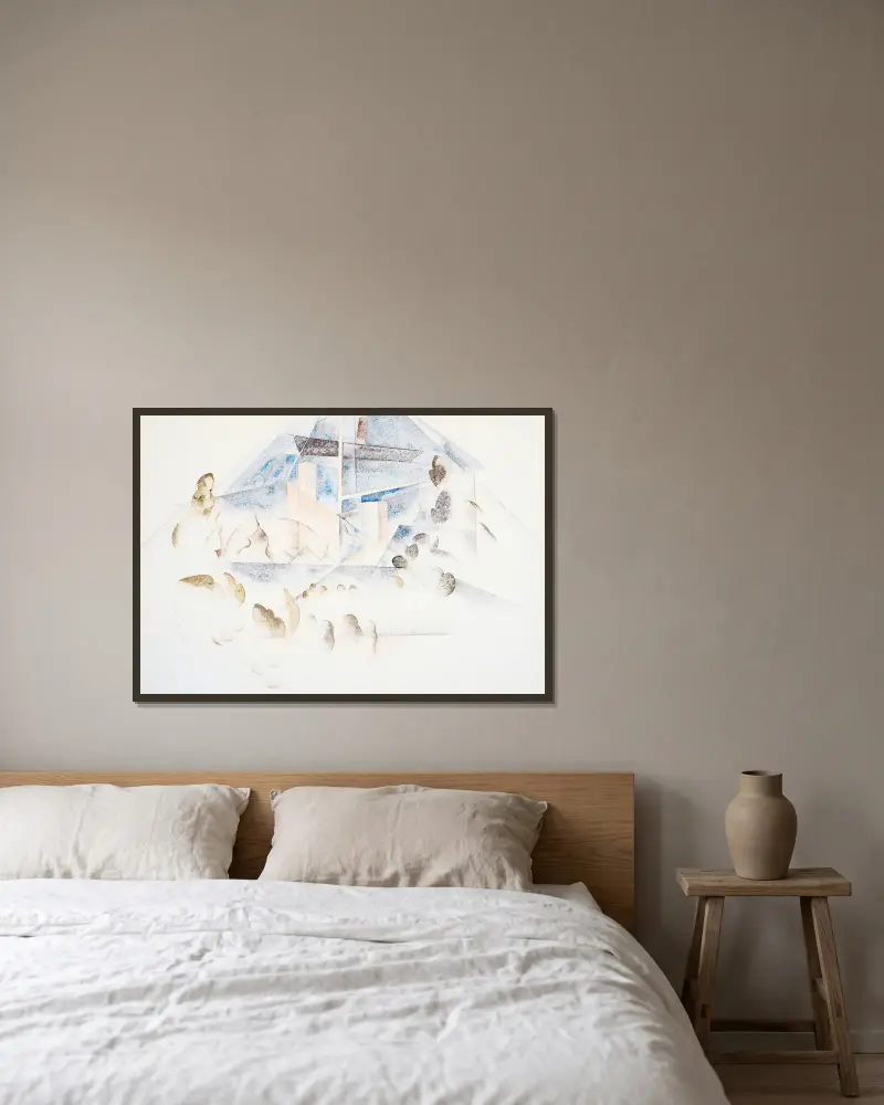 Bermuda, Masten und Laubwerk von Charles Demuth gerahmt an einer Wand