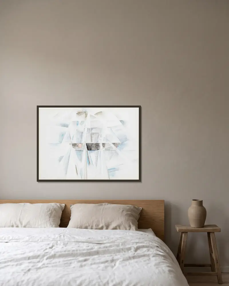 Bermuda nr 2, skonerten av Charles Demuth inramad på en vägg