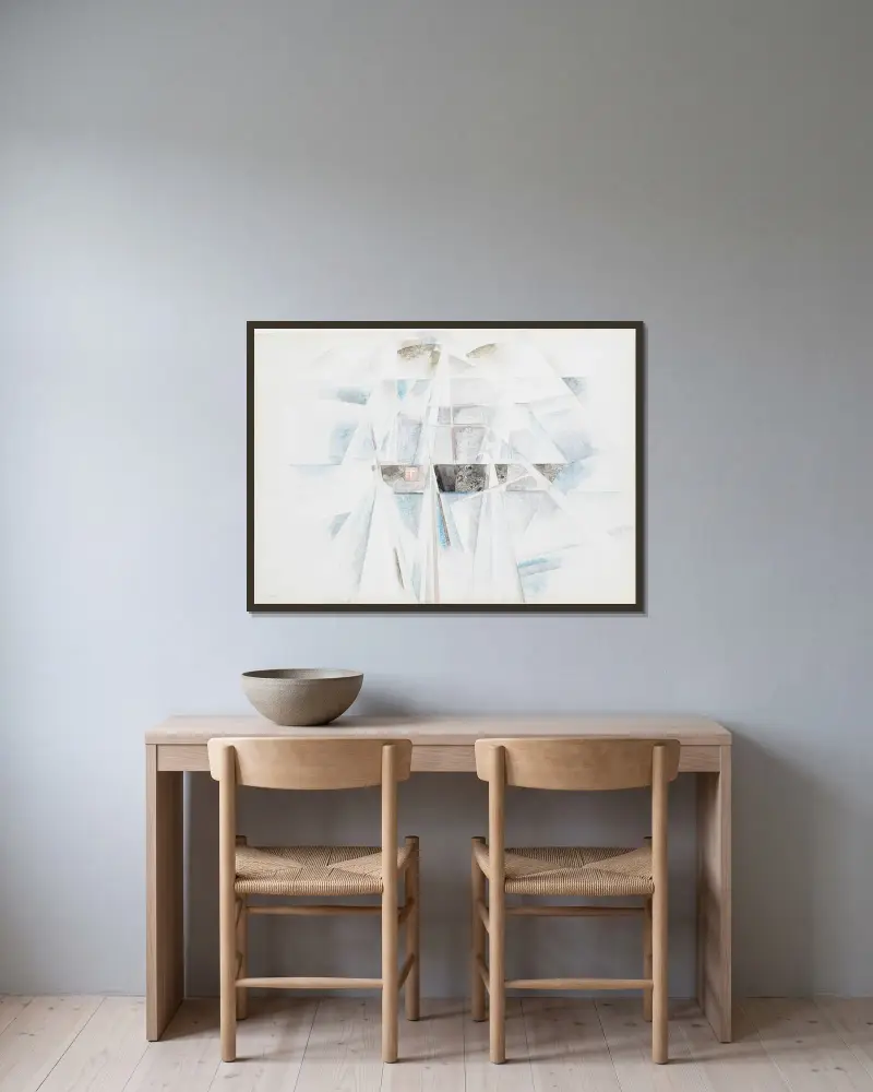 Bermuda nr 2, skonerten av Charles Demuth inramad på en vägg