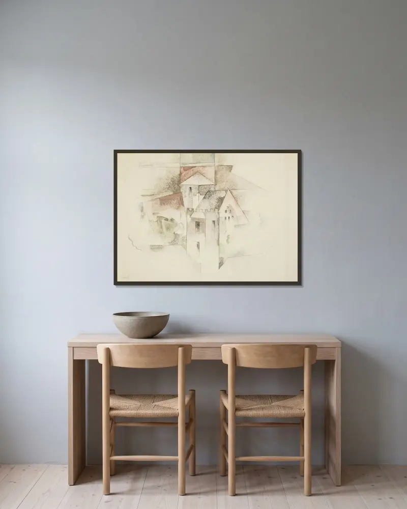 Gebäude, Bermuda von Charles Demuth gerahmt an einer Wand