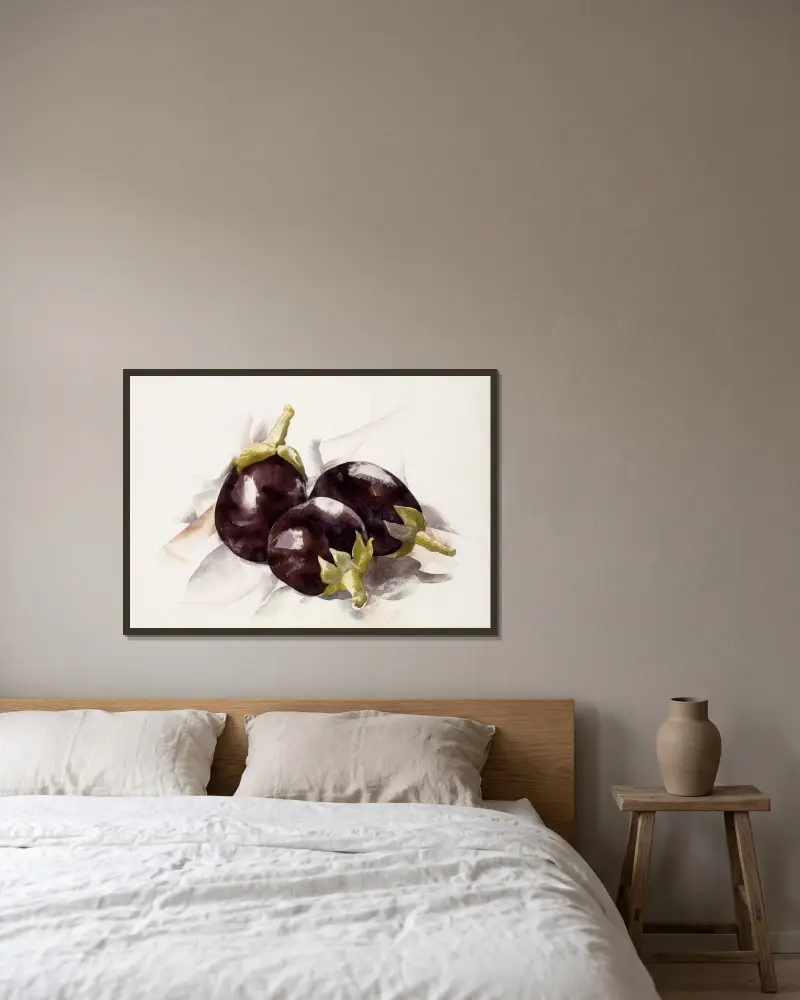 Auberginer av Charles Demuth inramad på en vägg