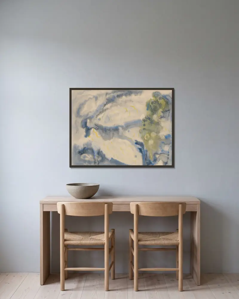 Fischserie, Nr. 1 von Charles Demuth gerahmt an einer Wand