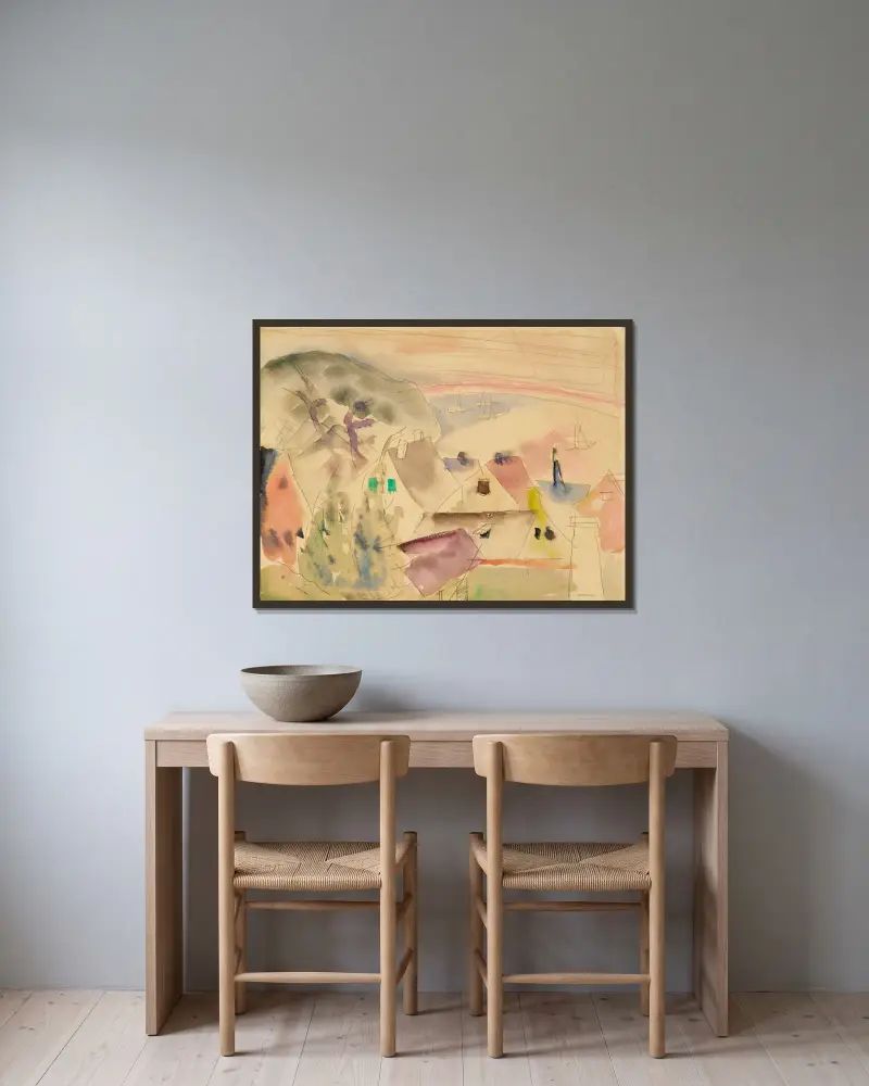 Dachy, wybrzeże morskie, Charles Demuth w ramie na ścianie