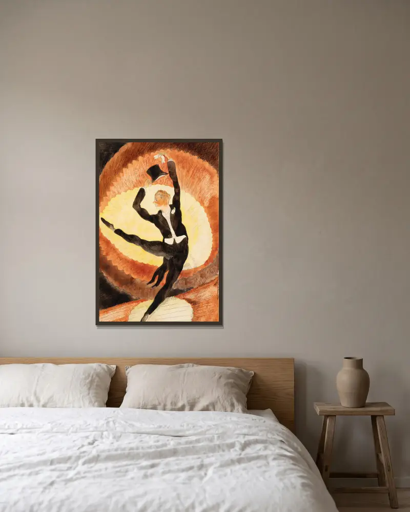 In Vaudeville, Acrobatic Male Dancer with Top Hat av Charles Demuth inramad på en vägg