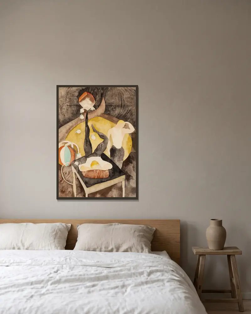 In Vaudeville Two Acrobat-Jugglers av Charles Demuth inramad på en vägg