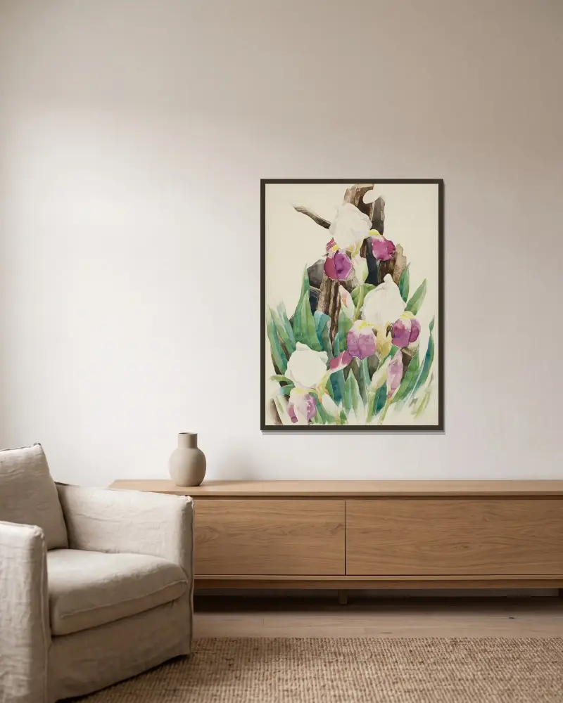 Iris av Charles Demuth inramad på en vägg