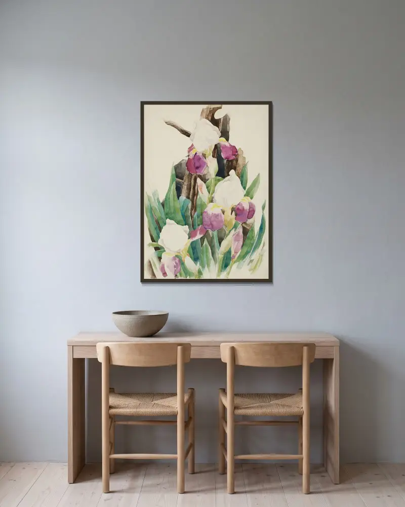 Iris av Charles Demuth inramad på en vägg