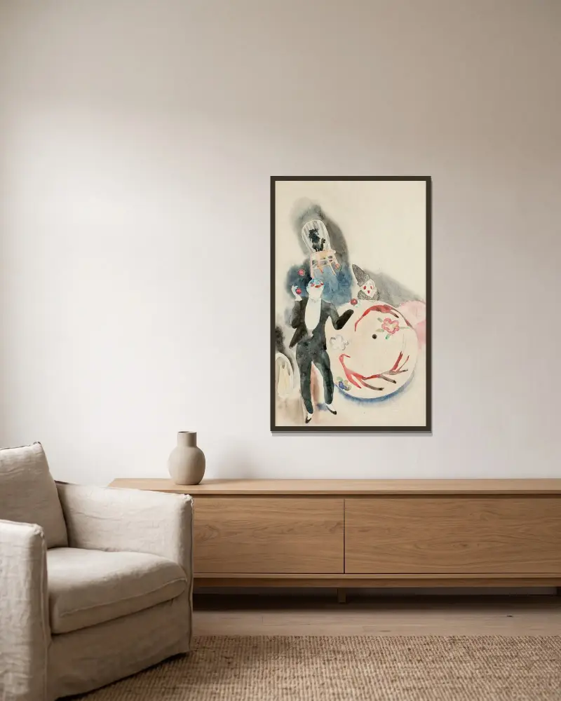 Jonglör av Charles Demuth inramad på en vägg