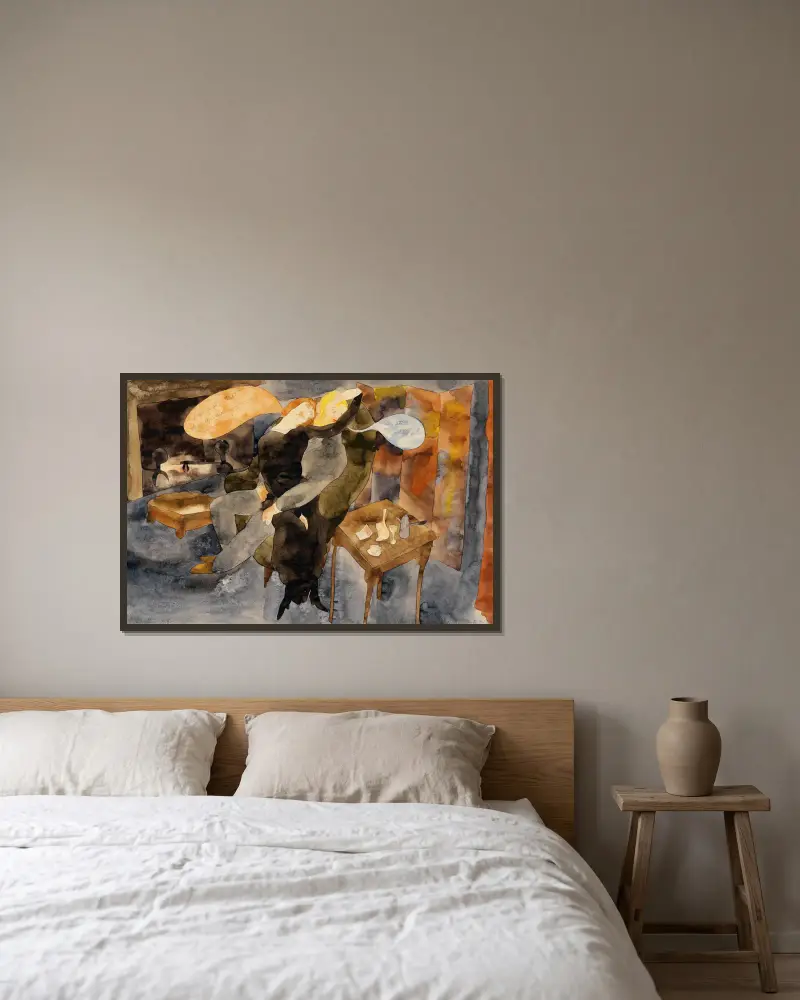 Lula and Alva Schön av Charles Demuth inramad på en vägg