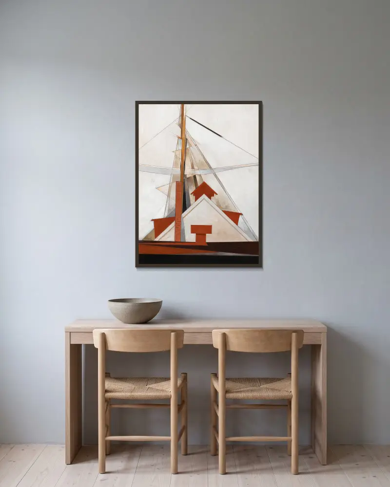 Stěžně, Charles Demuth v rámu na stěně