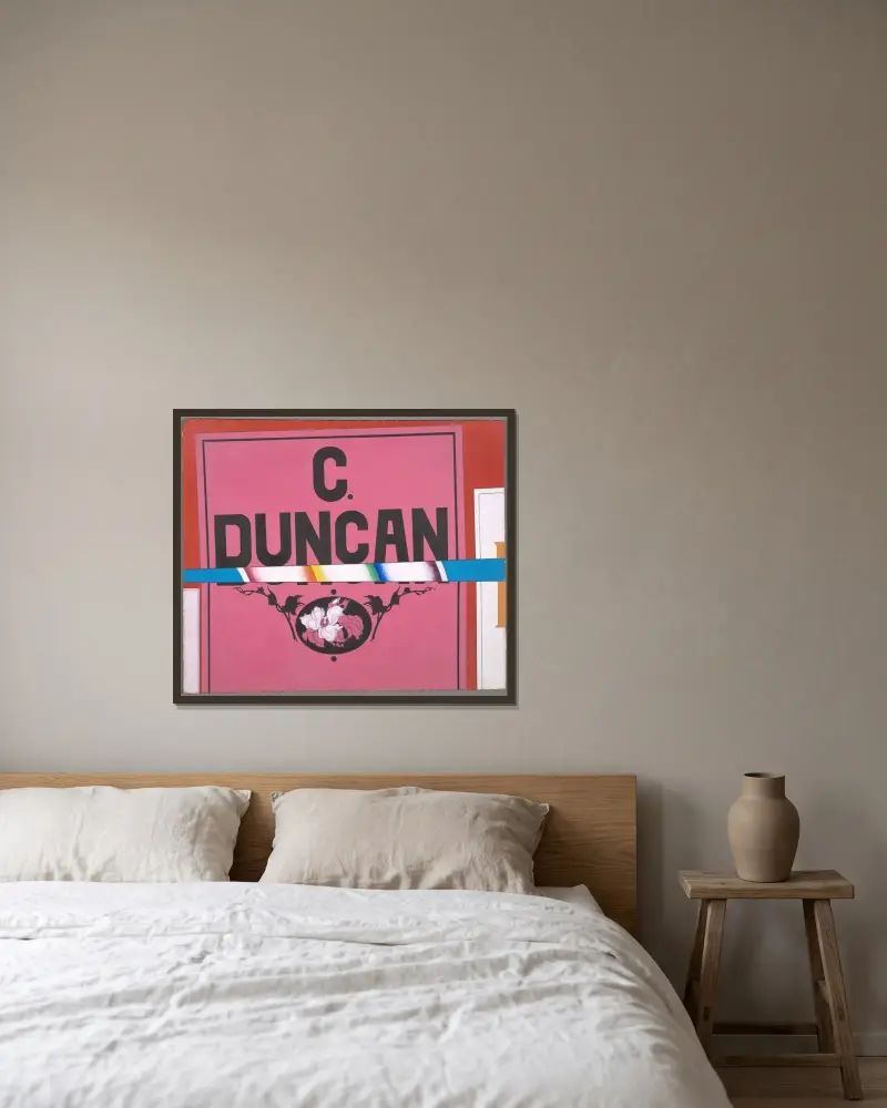 Poster Portrait; Duncan av Charles Demuth inramad på en vägg