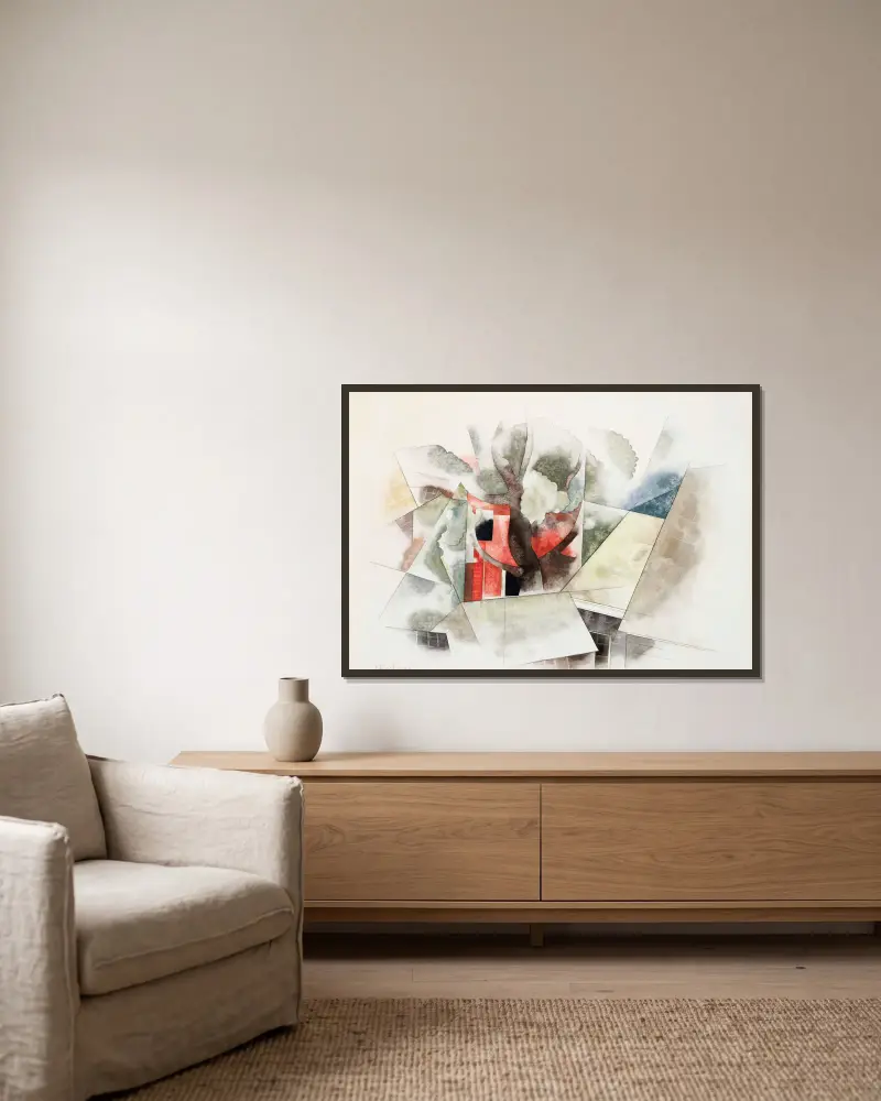 Střechy a fantazie, Charles Demuth v rámu na stěně
