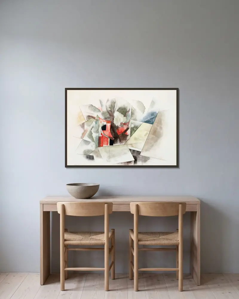 Střechy a fantazie, Charles Demuth v rámu na stěně