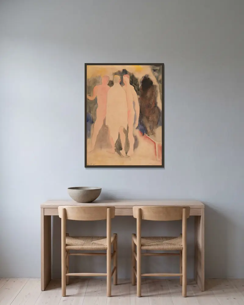 Türkisches Bad von Charles Demuth gerahmt an einer Wand