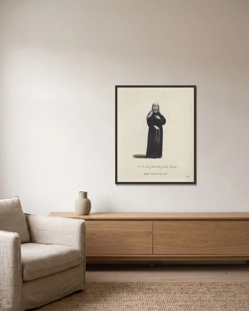 Nonne des Ordens von Font Ebraldi von Charles Grignion gerahmt an einer Wand