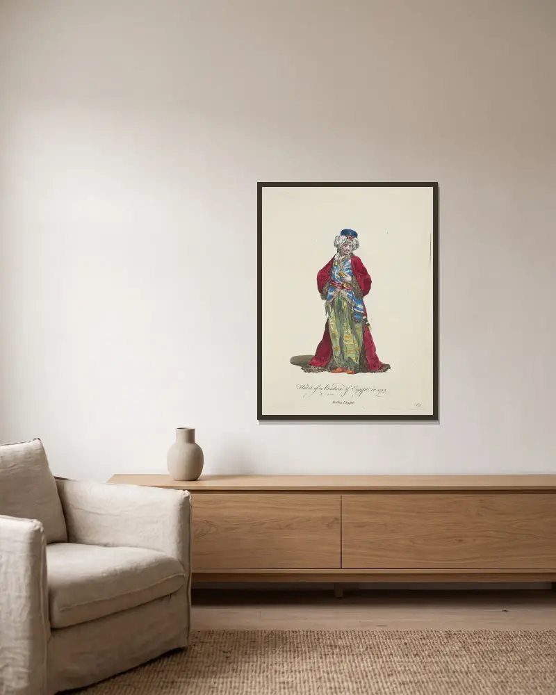 Habit of a bashaw of Egypt in 1749. Bacha d’Egipte. av Charles Grignion inramad på en vägg