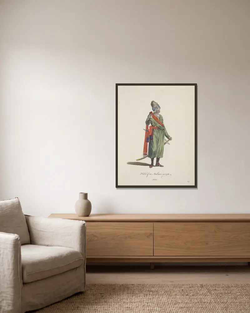 Dräkt från Arabien 1581. Arab av Charles Grignion inramad på en vägg