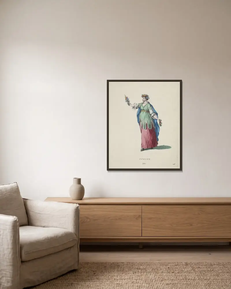 Frühling von Charles Grignion gerahmt an einer Wand