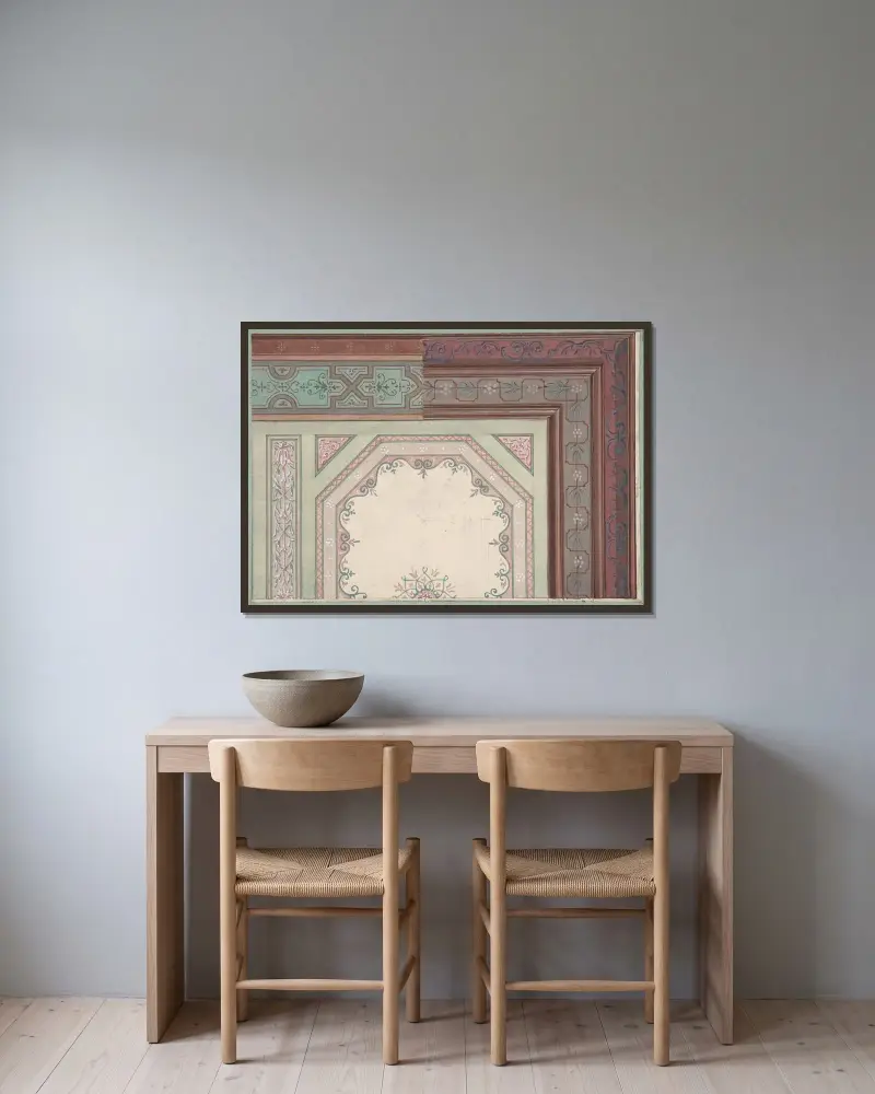 Takdesign, Castle Blayney av Jules-Edmond-Charles Lachaise inramad på en vägg