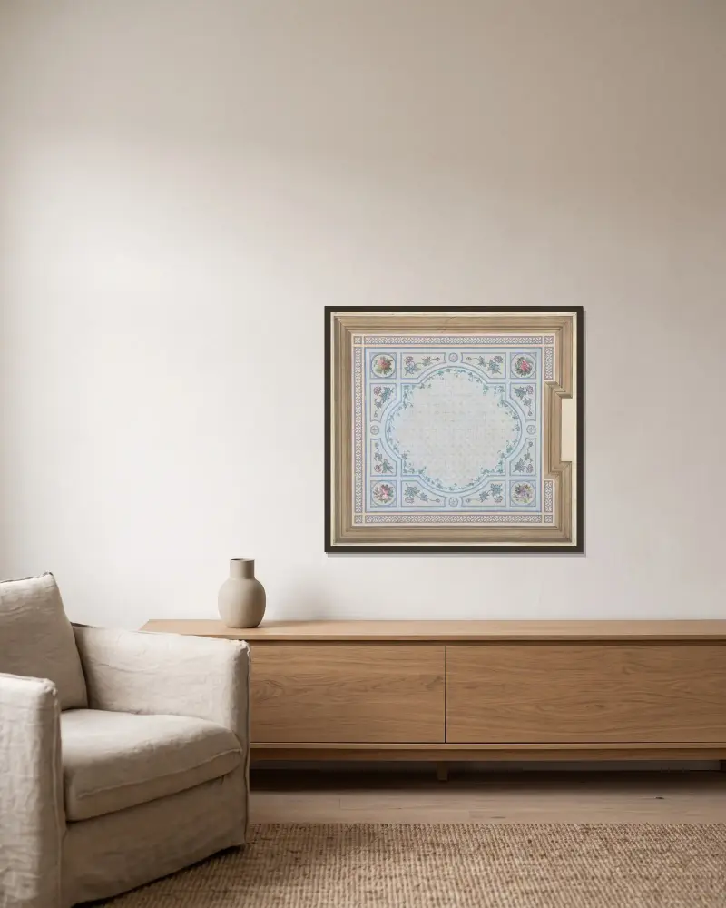 Design för badrumstak, Hôtel Cahen d’Anvers av Jules-Edmond-Charles Lachaise inramad på en vägg