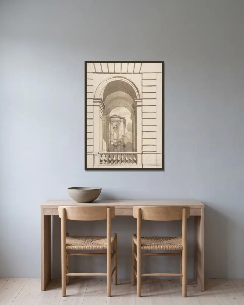 Design för stabila valv, Hôtel Candamo av Jules-Edmond-Charles Lachaise inramad på en vägg
