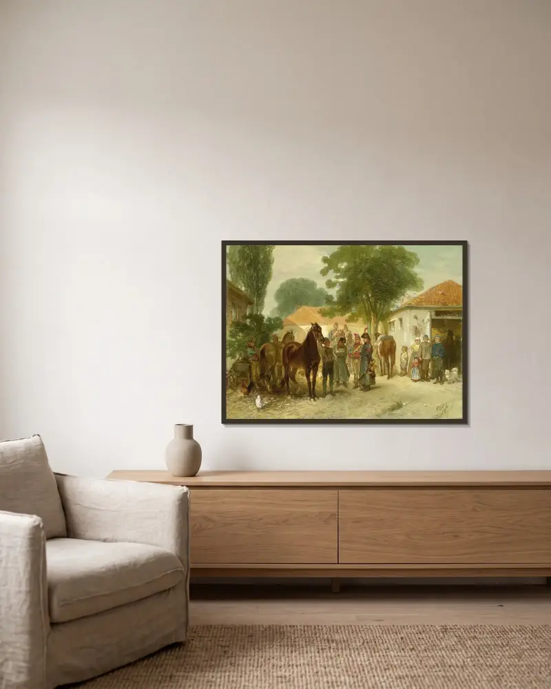 Die Requisition von Charles Rochussen gerahmt an einer Wand