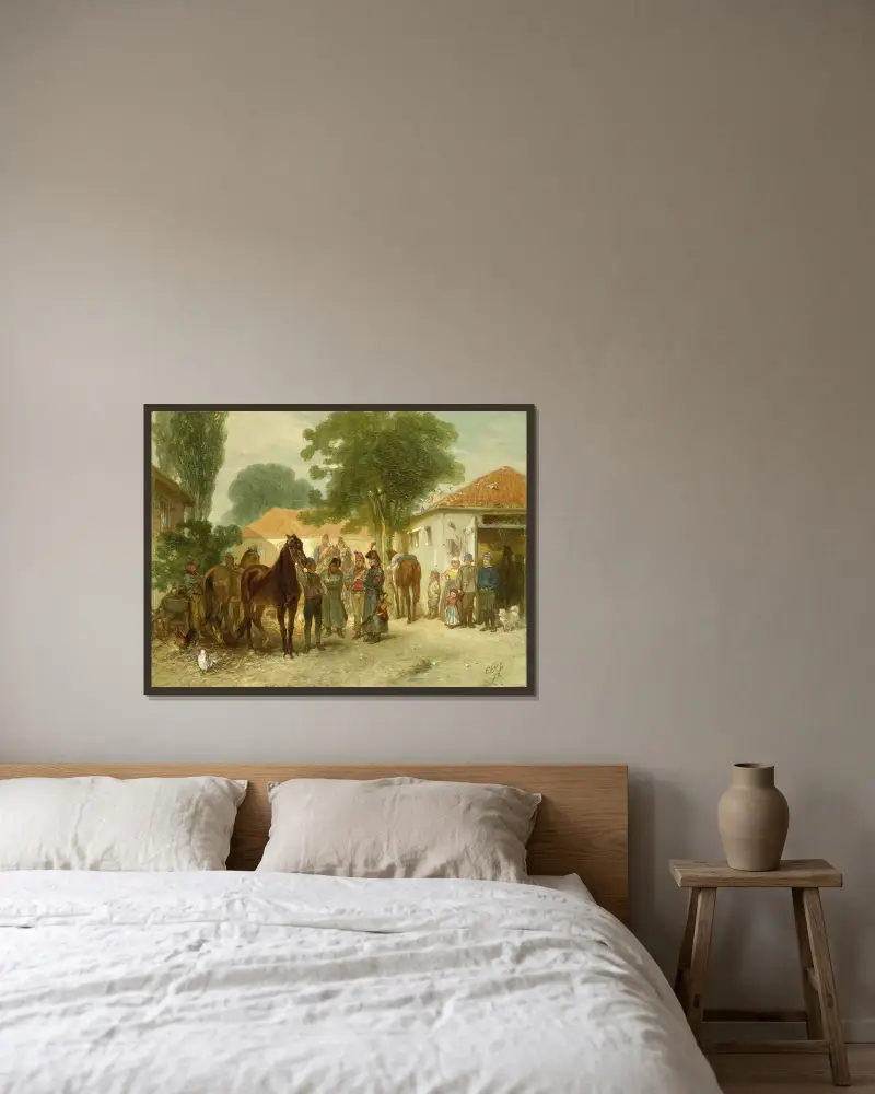Die Requisition von Charles Rochussen gerahmt an einer Wand