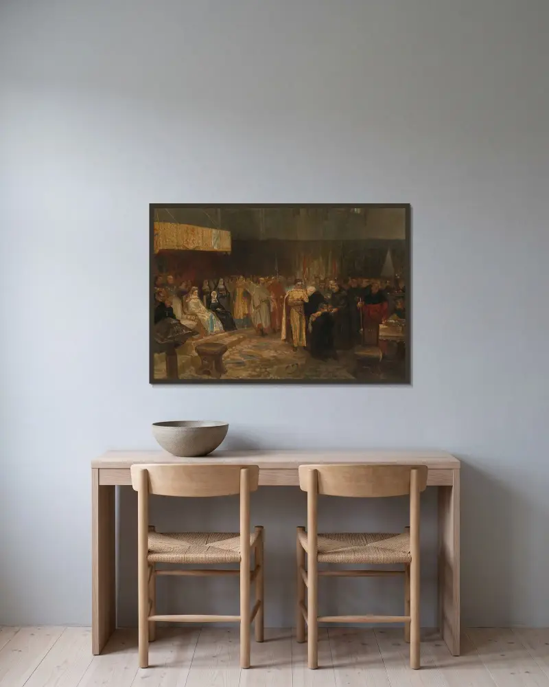 Melis Stoke med greve Floris V av Charles Rochussen inramad på en vägg