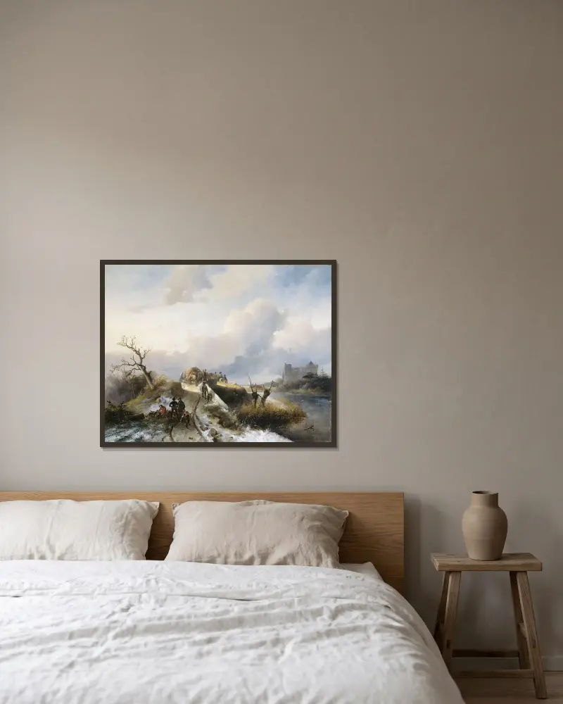 Rückkehr von der Jagd von Charles Rochussen gerahmt an einer Wand