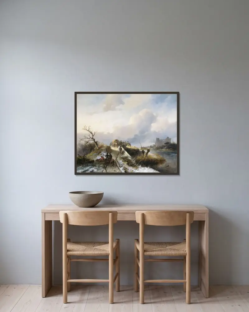 Rückkehr von der Jagd von Charles Rochussen gerahmt an einer Wand