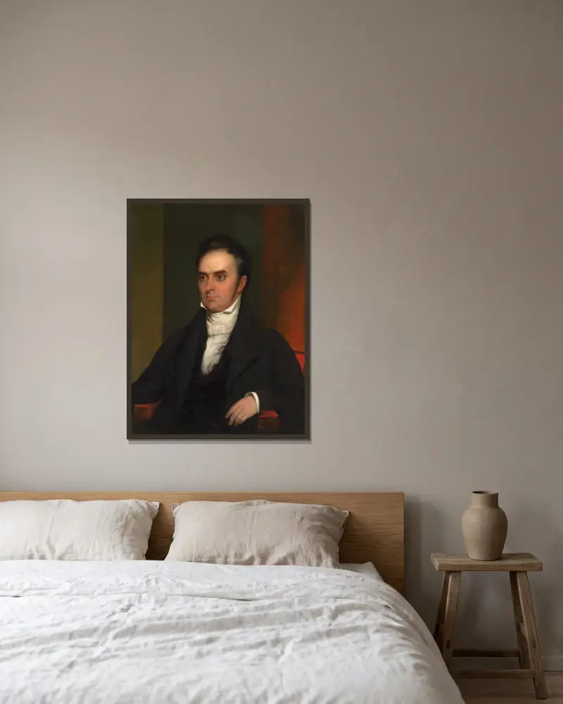 Daniel Webster, 1828 von Chester Harding gerahmt an einer Wand