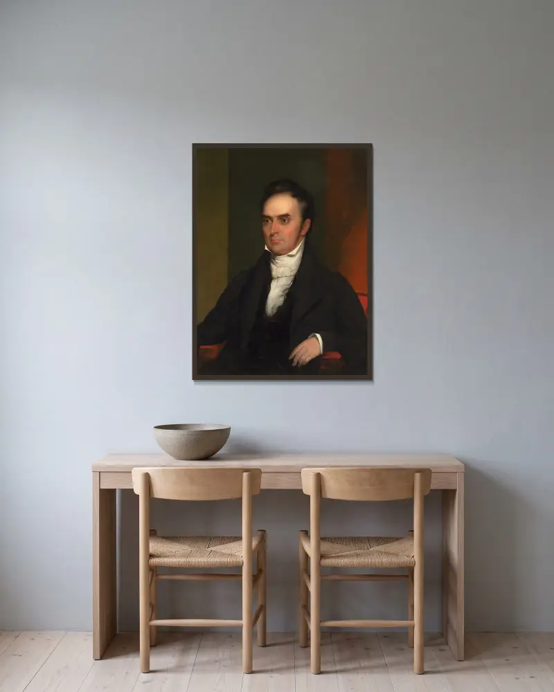 Daniel Webster, 1828 von Chester Harding gerahmt an einer Wand