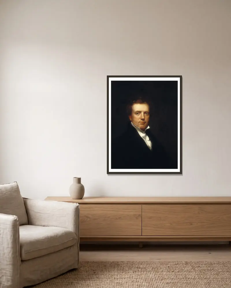 Selbstporträt von Chester Harding gerahmt an einer Wand