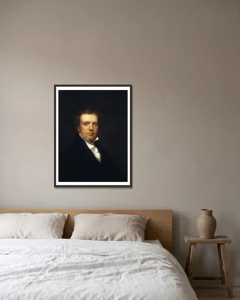 Selbstporträt von Chester Harding gerahmt an einer Wand