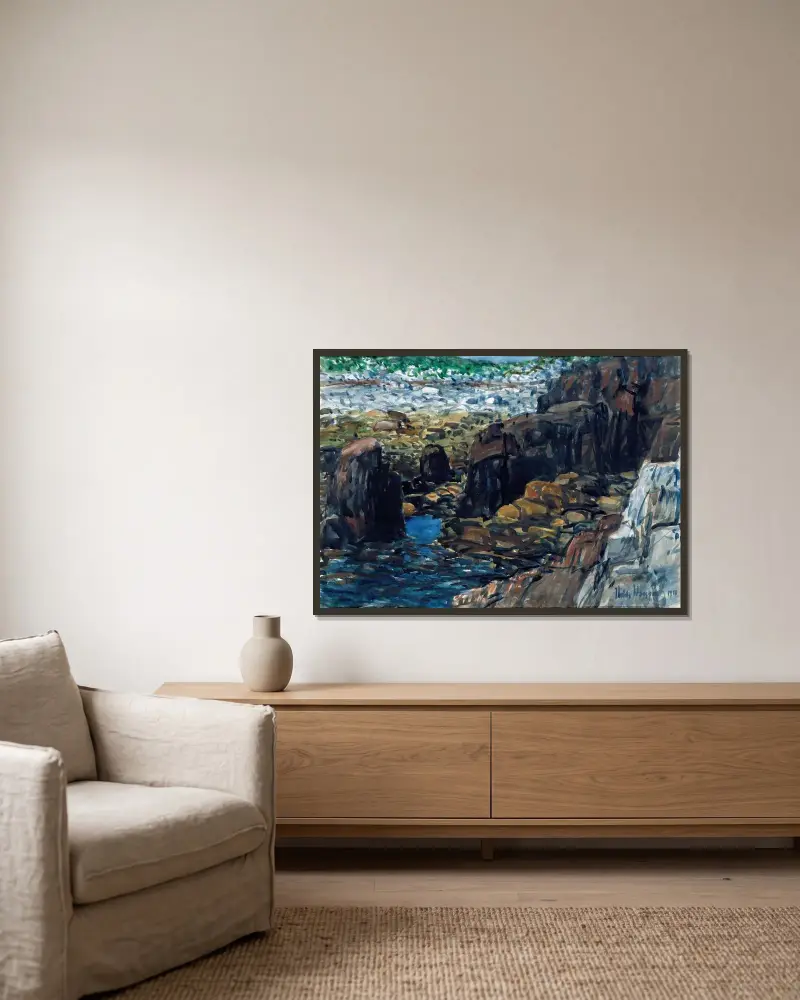 Appledore Nr. 2 von Childe Hassam gerahmt an einer Wand