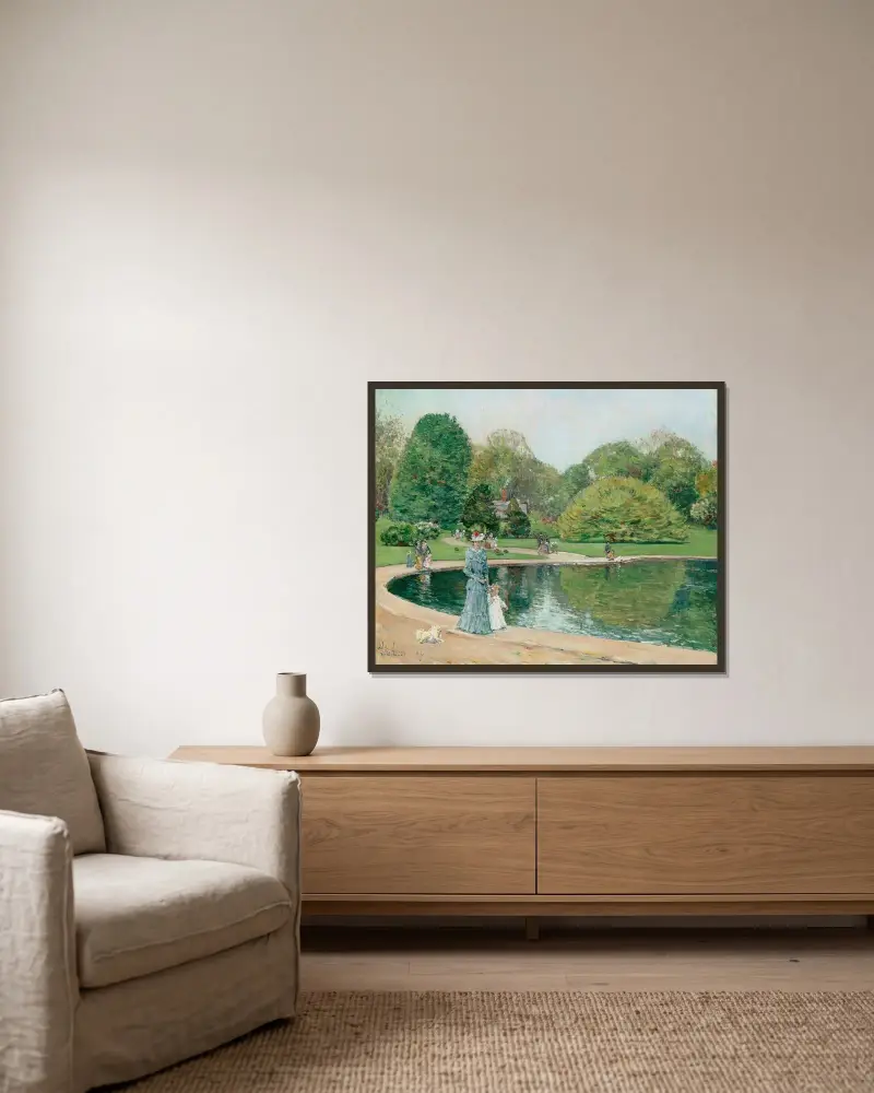 Central Park von Childe Hassam gerahmt an einer Wand