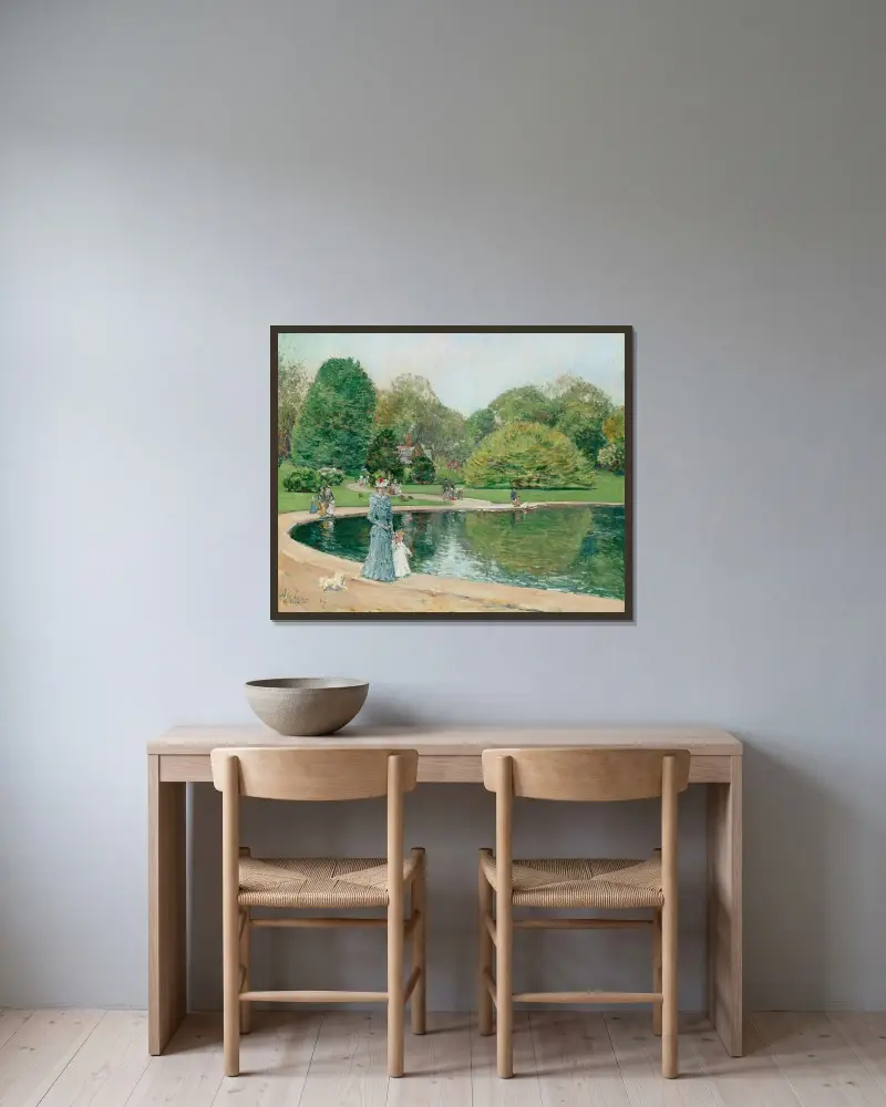Central Park von Childe Hassam gerahmt an einer Wand