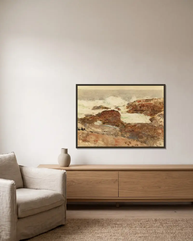 Isles of Shoals av Childe Hassam inramad på en vägg