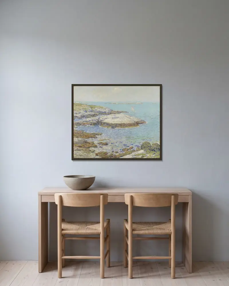 Isles of Shoals av Childe Hassam inramad på en vägg