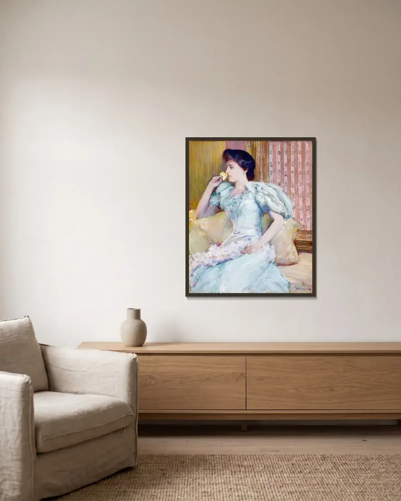 Lillie (Lillie Langtry) von Childe Hassam gerahmt an einer Wand