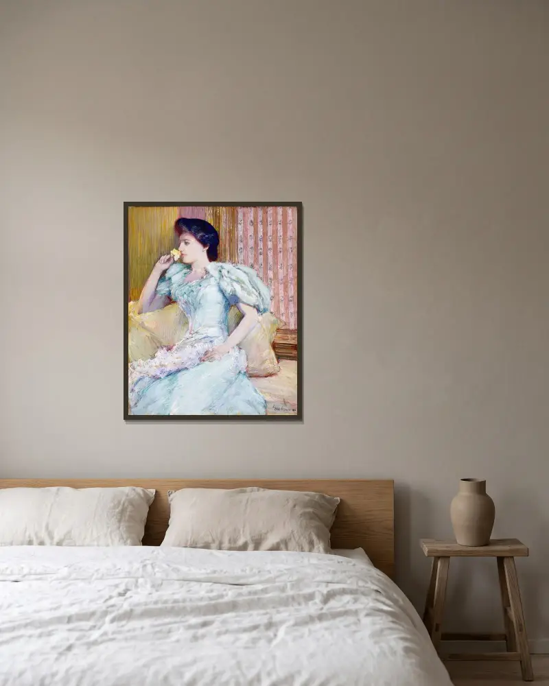 Lillie (Lillie Langtry) von Childe Hassam gerahmt an einer Wand