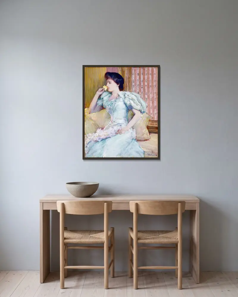 Lillie (Lillie Langtry) von Childe Hassam gerahmt an einer Wand