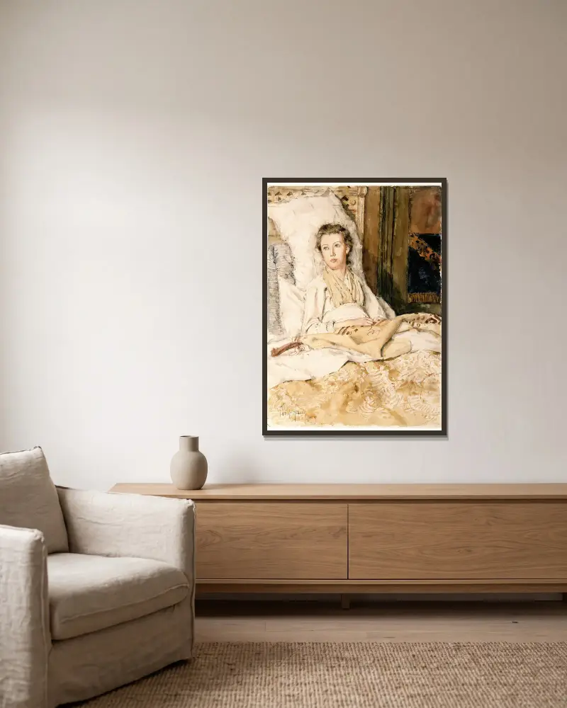 Maud näht von Childe Hassam gerahmt an einer Wand