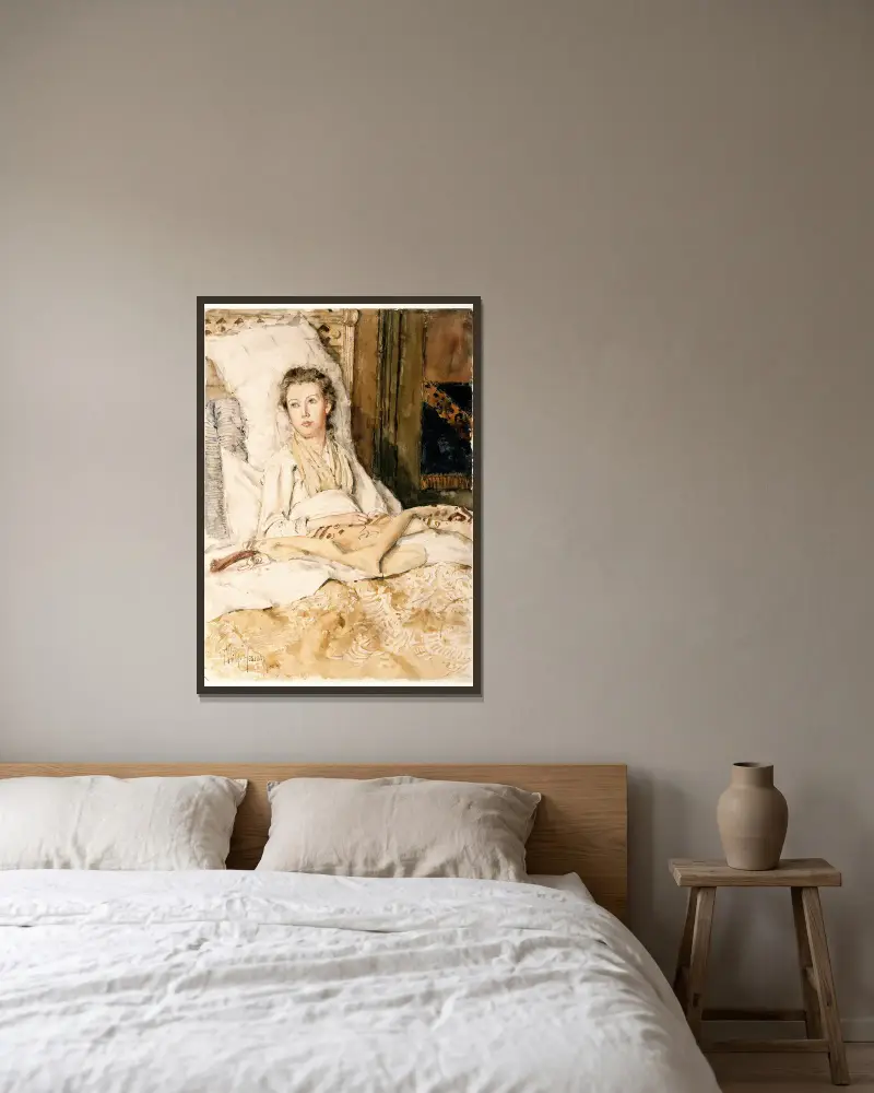 Maud näht von Childe Hassam gerahmt an einer Wand