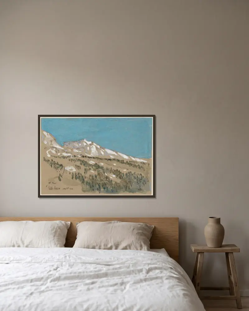 Mount Hood, Oregon av Childe Hassam inramad på en vägg