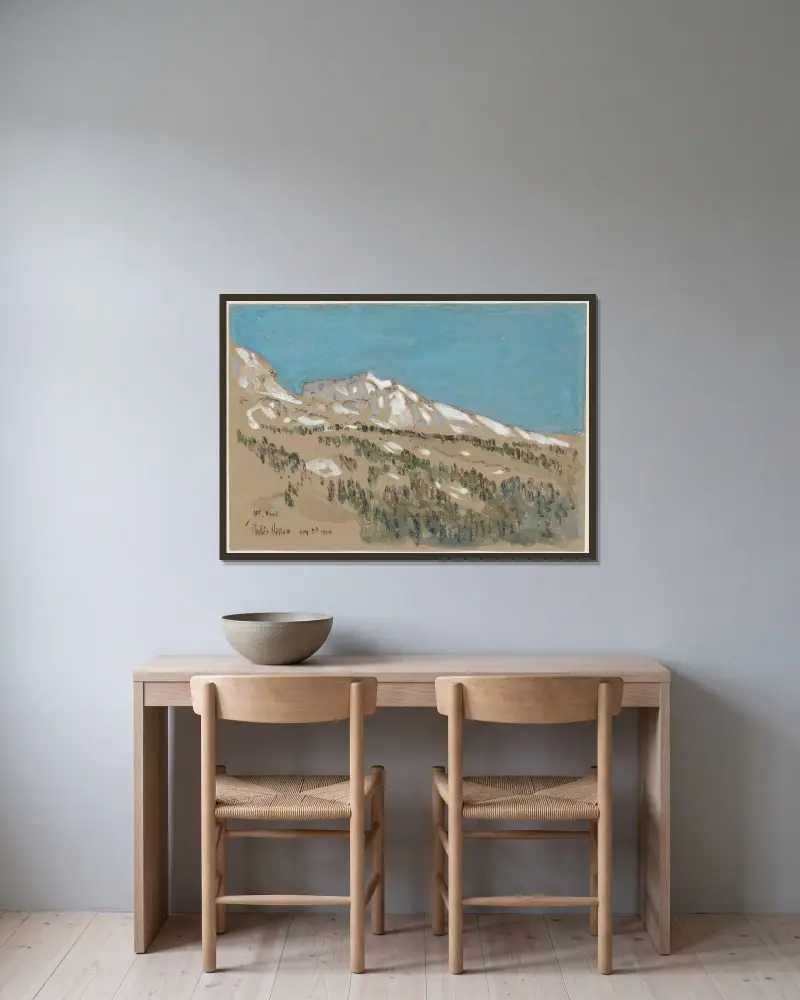 Mount Hood, Oregon av Childe Hassam inramad på en vägg