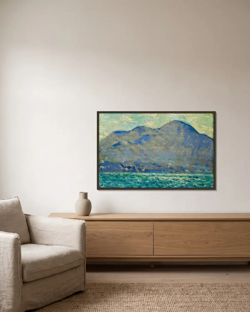 Mount Beacon vid Newburgh av Childe Hassam inramad på en vägg